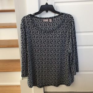 Chico's ladies shirt 3/4 length sleeve size 3